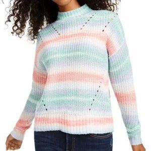Hooked Up by IoT Juniors' Striped Mock-Neck